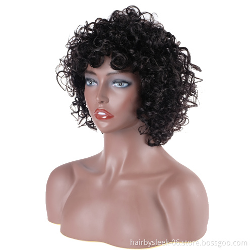 Rebecca fashion brand Short virgin Human Hair Brazilian Afro Kinky Curly Bob Wigs Non Lace Front Human Hair Wigs For Black Woman